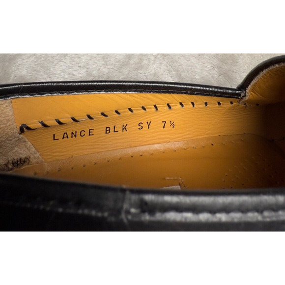 Sandro Moscoloni Lance Black Leather Slip On Loafers Mens US 7.5 Made In Spain - Picture 5 of 6